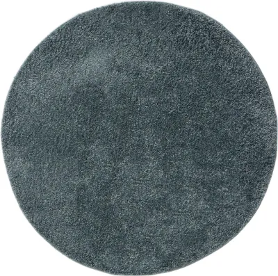 Produktbild von benuta Teppich Wohnzimmer Soho Blau ø 160 cm rund Hochflorteppich Wohnzimmerteppich Rutschfest Flauschig Plüsch Shaggy Weich
