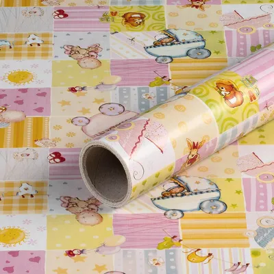 Produktbild von Geschenkpapier Kinderwagen, 0,70 x 10 m - Geburtstagspapier für Kinder