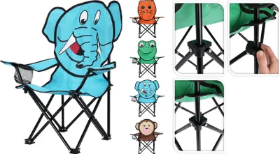 Produktbild von Klappbarer Kinderstuhl mit Rückenlehne Tier 34×35×62cm