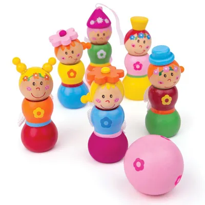 Obrázok produktu pre Bigjigs Toys Drevené kuželky Víly