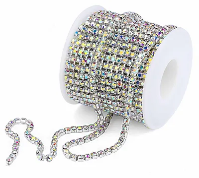 Strasskette 10 m, 2,8 mm, Klauenkette, Glitzerband für Schmuck
