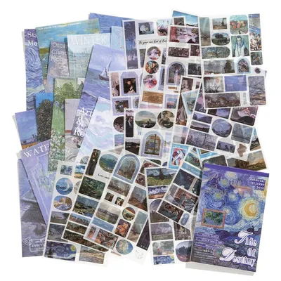 Produktbild von Simno Vintage-Stickerbuch, 50 Blatt, für Scrapbooking – Flut des Schicksals
