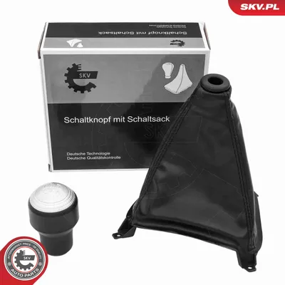 Produktbild von ESEN SKV Schaltknauf 5-Gang Schalthebelknauf Schwarz Kunststoff Synthetikleder für HYUNDAI TUCSON (JM)