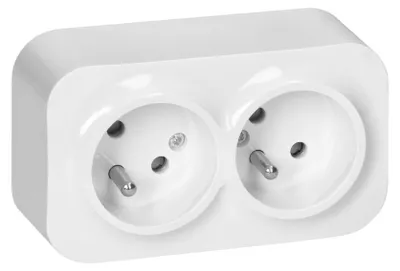 Produktbild von Doppelsteckdosen N/T Todo 2*2P+Z Ip20, 16A, 230V Weiss - On-7206/W