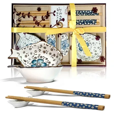Sushi-Servies für 2 Personen, 6-teilig, Keramik, Dipschalen-Set