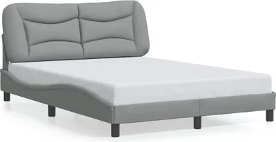 Produktbild von vidaXL Bettgestell ohne Matratze "Hvar" Hellgrau 120x200 cm Stoff