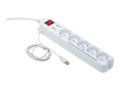 Produktbild von Gembird PCW-MS2G Steckdosenleiste Überspannungsschutz USB-Master/Slave-Funktion
