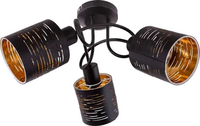 Produktbild von RGB LED Deckenleuchte, Nachbildung Stanzungen, schwarz-gold, 40 cm
