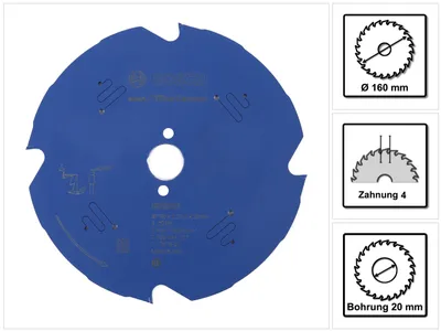 Obrázek produktu pro Bosch 2 608 644 121, Vláknocementová deska, 16 cm, 2 cm, 1,6 mm, 11900 ot/min, 2,2 mm