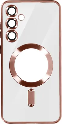 Immagine prodotto di Avizar, custodia in silicone MagSafe per Samsung S23 FE con bordo cromato, rosa champagne