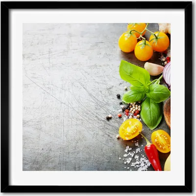 Produktbild von Bild - 50 cm x 50 cm - MDF - Rahmen, Wandkunst - Gemüse