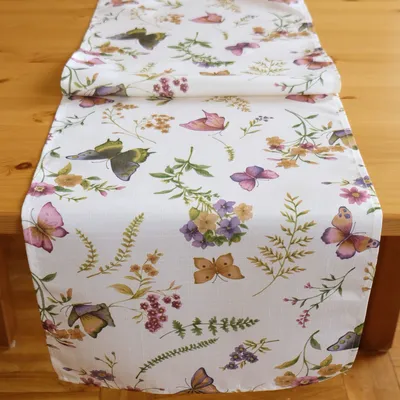Produktbild von Tischwäsche mit Druckmotiv Schmetterling Frühling Sommer 110 x 110 cm