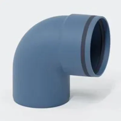 Produktbild von POLOPLAST Bogen, POLO-KAL XS, 160mm/87°, Steckmuffe, PP-MD, TPE-Dichtung, blau, 1 Stk.