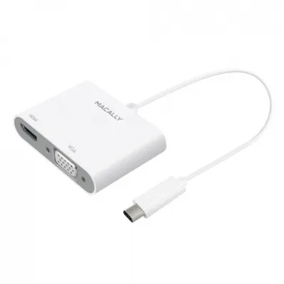 Produktbild von Macally UCVH4K USB-C zu HDMI / VGA - 4K Hub - Wei