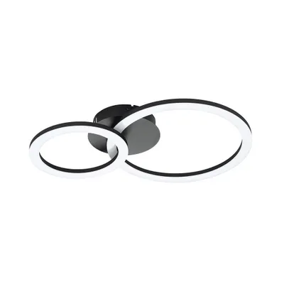 Obrázok produktu pre EGLO connect.z Smart-Home LED stropné svietidlo Parrapos-Z, ZigBee, ovládanie aplikáciou a hlasom, nastaviteľná farba svetla, stmievateľné, čierna biela, 45 x 30 cm