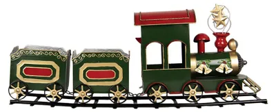 Zdjęcie produktu dla Clayre & Eef Dekoracja świąteczna figurka pociąg 77x15x31 cm zielony metal