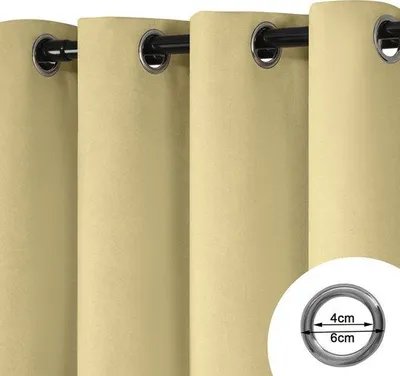 Image de Rideau 100 % polyester, 140 x 245 cm, occultant et isolant, couleur champagne