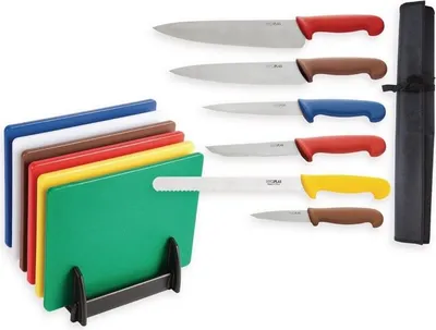 Immagine prodotto di Offerta speciale: set di taglieri e coltelli Hygiplas a bassa densità (6 pezzi)