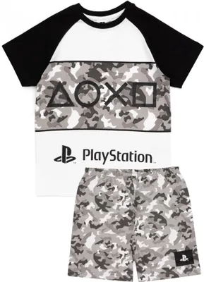 Produktbild von Playstation - "Herní" pyžamo s kraťasy pro chlapce NS6222 (164) (černá/šedá/bílá)