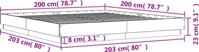 Produktbild von vidaXL Bettgestell Weiß 200x200 cm Holzwerkstoff