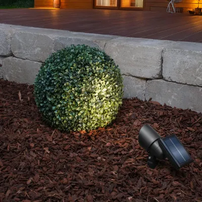 Produktbild von esotec Solar Bodenstrahler Spoti, 3000K warmweiß, Li-Ion Akku Solarlampe 102548