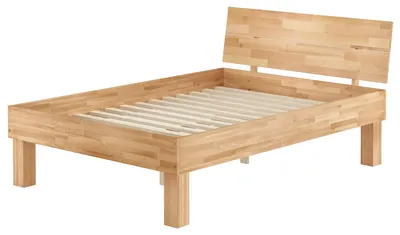Produktbild von Extra stabiles hohes Massivholzbett 140x220 Seniorenbett Zubehör wählbar V-60.81-14-220Rollrost inkl.