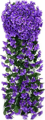 Immagine prodotto di 85cm pianta sospesa decorativa fiori artificiali tralcio pendente per casa viola