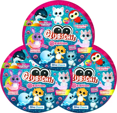 Produktbild von Blue Ocean Glubschis Sammelfiguren Muschel Serie 4 - Glubschi Glitzer Figur - 3 Tüten