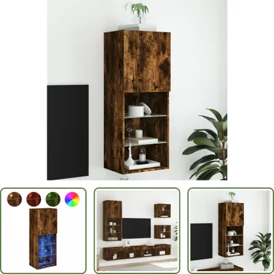 Produktbild von The Living Store TV-Schrank mit LED-Leuchten Räuchereiche 40,5x30x102 cm