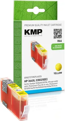 Produktbild von KMP H66 Tintenpatrone yellow komp. m. HP CB 325 EE No. 364 XL