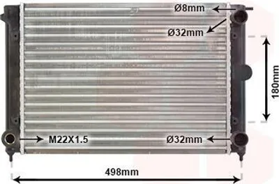 Produktbild von VAN WEZEL 58002047 Kühler Wasserkühler Motorkühler für VW GOLF II (19E, 1G1) CORRADO (53I) Jetta II (19E, 1G2, 165)