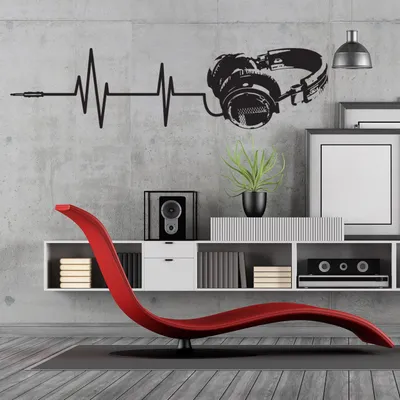 Kopfhörer-Musikmotiv – Decords Wandtattoo, Produktansicht 1
