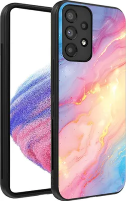 Produktbild von Smartphonica Telefon Fall geeignet für Samsung Galaxy A53 5G mit Regenbogen Glitter Marmor Print - TPU Backcover Fall Regenbogen Glitter Marmor Design