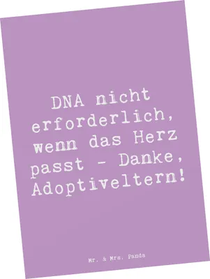 Produktbild von Mr. & Mrs. Panda Grußkarte Spruch Liebe Adoptiveltern - Lavendeltraum - Geschenk, Postkarten, Ansichtskarten, Familie, Postkarte, Ansichtskarte, Glück, Bindung, Fotokarte