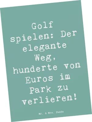 Produktbild von Mr. & Mrs. Panda bildkarte Spruch Golf Eleganz - Meeresbrise - Geschenk, Sportler, Sportart, Teamsport, Ansichtskarten, Fotokarte, Spaß, Grußkarte, Postkarte, Kunstkarten