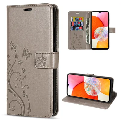 Produktbild von Handy Tasche für Samsung Galaxy A14 Hülle Handyhülle Klapphülle Wallet Case Grau
