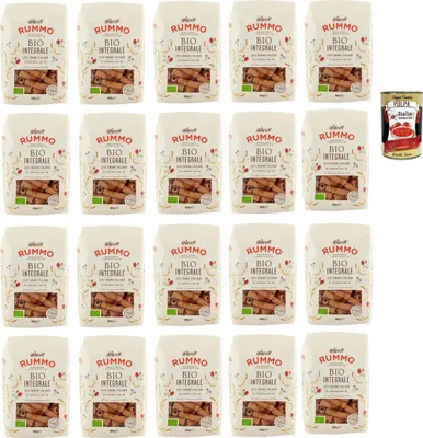Produktbild von Rummo Pasta Integrale Elicoidali N° 49 , Vollkornnudeln Nudeln Vollkorn Italienische Pasta 20x 500g + Italian Gourmet polpa 400g