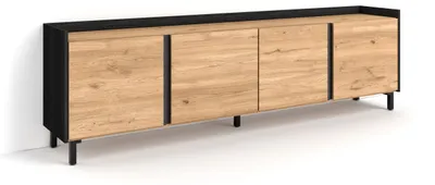 Immagine prodotto di Mobili TV effetto legno rovere e nero 207x35x61cm con gambe