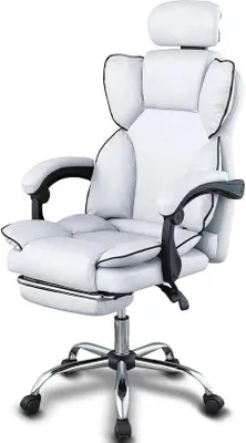 Produktbild von Famanu Bürostuhl 360° drehbar mit ergonomischer Polsterung - Weiß
