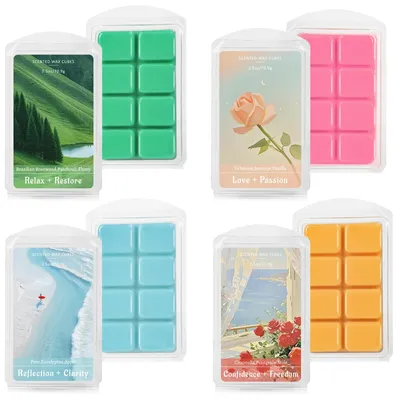 Duftwachs-Set, 4 Stück, Sojawachs, 280 g, verschiedene Düfte