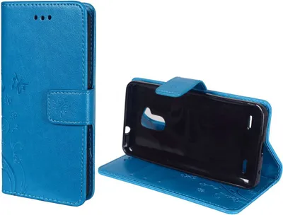 Produktbild von Schutz Hülle Blumen für Handy ZTE Blade V7 Lite Blau