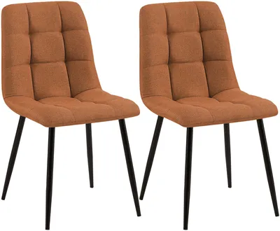 Produktbild von CLP 2er Set Esszimmerstuhl Tilde gepolstert mit Rückenlehne bis 150 kg belastbar orange Material Stoff, KI-generiertes Bild