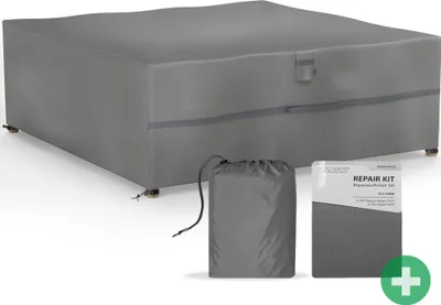 Produktbild von SANZARO Gartenmöbel Abdeckung für Loungemöbel Sofas Winterfest | RipStop-Technologie | 600D Oxford Gewebe| UV-Beständig | 237x237x80cm