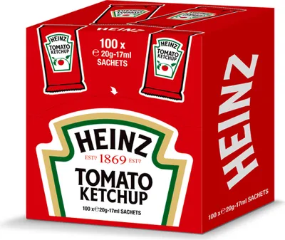 Produktbild von Heinz Tomato Ketchup CUBE Sachet ovocný pikantný 100 x 17ml 1700ml
