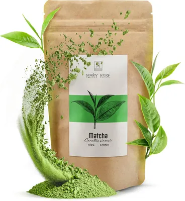 Produktbild von Mary Rose - Matcha Tee Pulver 100g - Grüner Tee Aus Hangzhou - Intensives Umami Aroma - Perfekt für Latte, Smoothies, Backen - Energie, Fokus