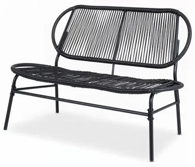Produktbild von COSTWAY Gartenbank Polyrattan, Sitzbank wetterfest, 2-Sitzer Balkontank bis 300kg belastbar, Terrassenbank für Garten, Balkon & Terrasse 118x68x79cm