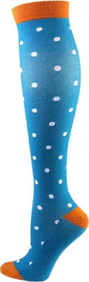 Produktbild von BeinFit™ Kompressionsstrümpfe Stützstrümpfe Damen Kompression Thrombose Socken: Grey Blue Stripes / 40.5-45 (L-XL)