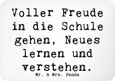 Produktbild von Mr. & Mrs. Panda Kühlschrankmagnet Spruch Schulanfang Freude - Weiß - Geschenk, ermutigend, liebevoll gefertigt, Neugier, Zuversicht, magnet, haftmagnet, whiteboardmagnet