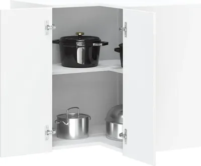 Produktbild von Möbel Küchen-Eckhängeschrank Porto Hochglanz-Weiß Holzwerkstoff - Küchenschränke &20981