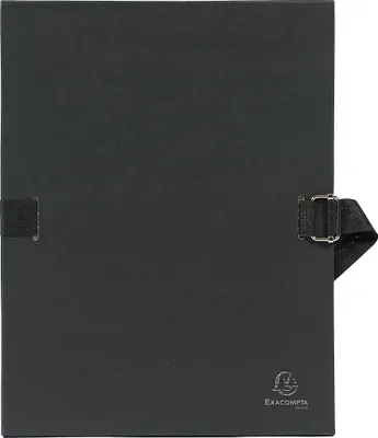 Produktbild von Exacompta 10x Dokumentenmappe Karton 2,7mm, Faltenrücken, A4, Schwarz, 721E